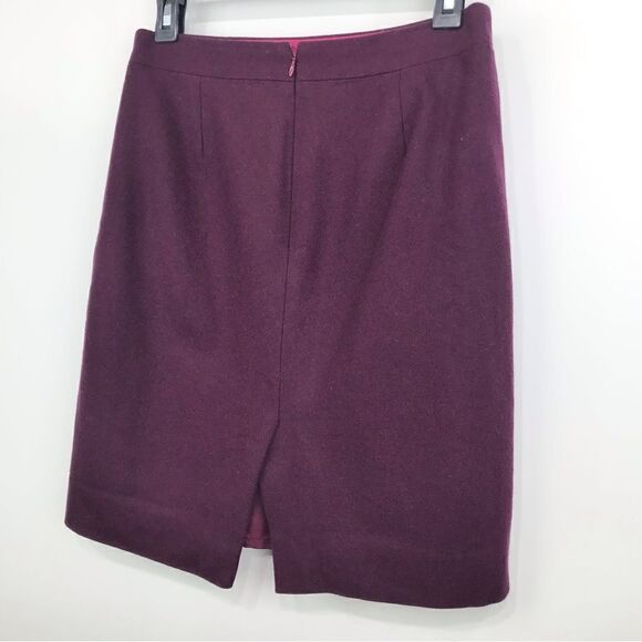 J. Crew The Pencil Skirt Burgundy Wool Blend Skirt - Picture 3 of 9